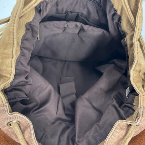 Vintage Waxed Canvas Leather Back Pack Utility Streetwear Commuter Gorpcore - Picture 16 of 16